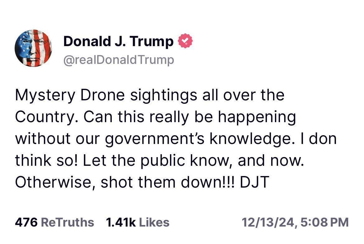美国多地上空出现大量“无人机”,啥情况?美国防部等发表联合声明!特朗普此前发声:让公众知道真相......