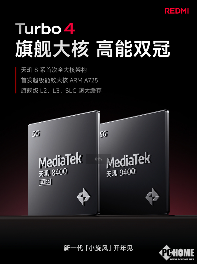 REDMI Turbo 4官宣首发天玑8400-Ultra:开年见