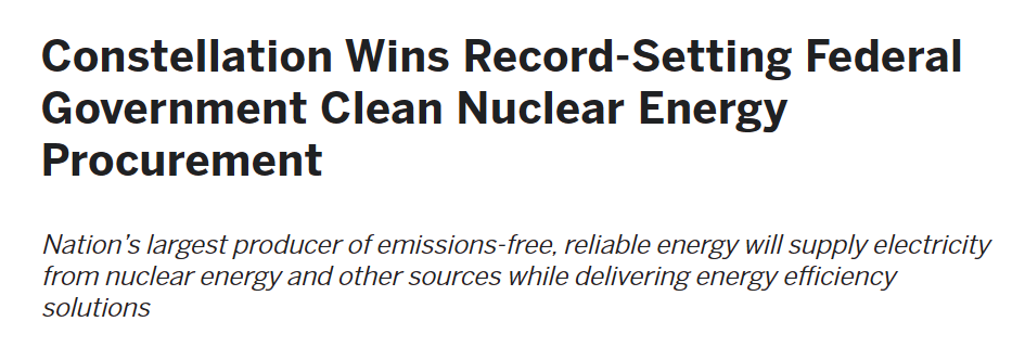 核能风口来了?美能源公司斩获政府10亿美元大单