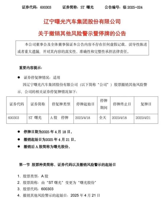 ST曙光历时3年摘帽，近日股价表现强劲
