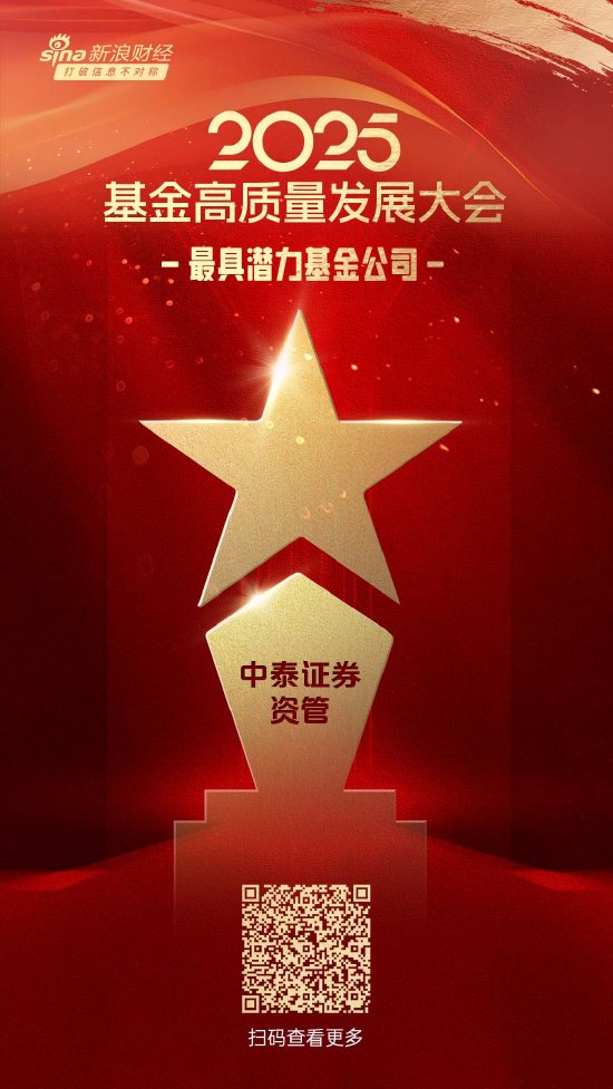 2025公募基金荣誉榜:中泰证券资管获得2025最具潜力基金公司荣誉