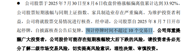 罕见!停牌核查 最长10个交易日!