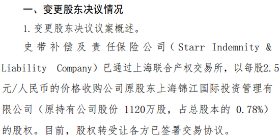 30载浮沉路!中资尽数退出,外资控股后微利稳行,最后0.78%股份转让,史带财险变身纯外资