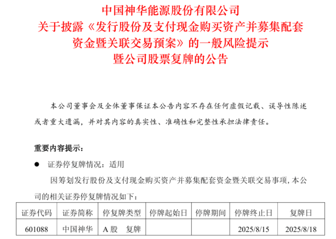7000亿央企巨头重组中国神华大并购:一口气购入13家公司,总资产2583亿