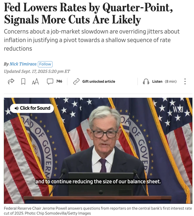 美联储再度九月降息 平衡术下释放哪些深层信号