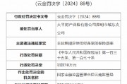 太平财险昆明市城东支公司被罚10万元:因未按照规定使用经备案的保险费率 太平财险昆明市城东支公司被罚10万元:因未按照规定使用经备案的保险费率