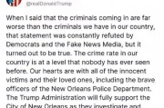 特朗普就新奥尔良事件发声 将其与非法移民罪犯联系在一起 特朗普就新奥尔良事件发声 将其与非法移民罪犯联系在一起